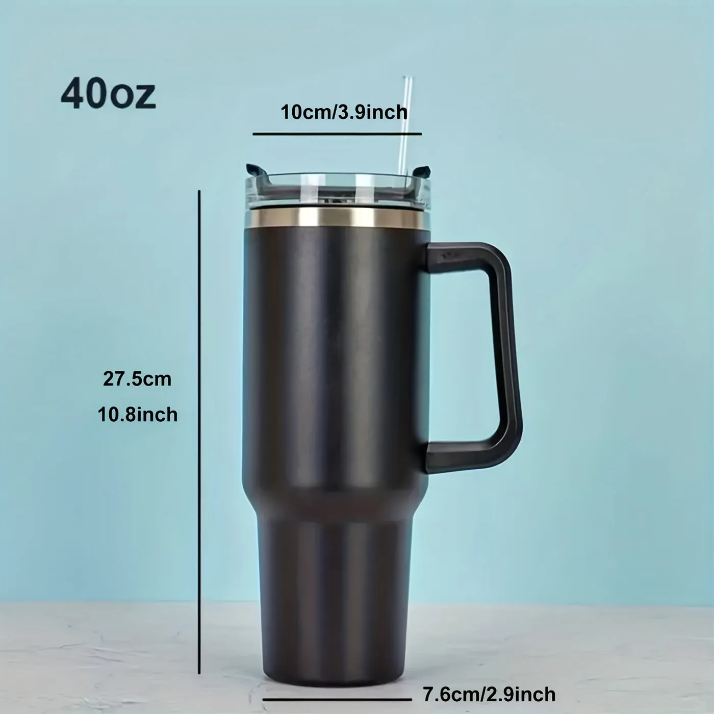 1pc 40oz Stainless Steel Vacuum Flask with Handle and Lid - Portable Thermal Bottle for Coffee, Tea, and Water - Leakproof Insulated Cup for Outdoor Camping, Hiking, and Driving - Heat and Cold Retention - Thermocoolers - Drinkware