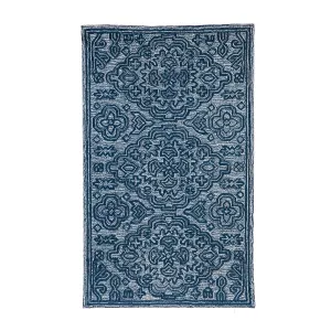 36"x60" Indoor/ Outdoor Rug, Navy Blue,4or099