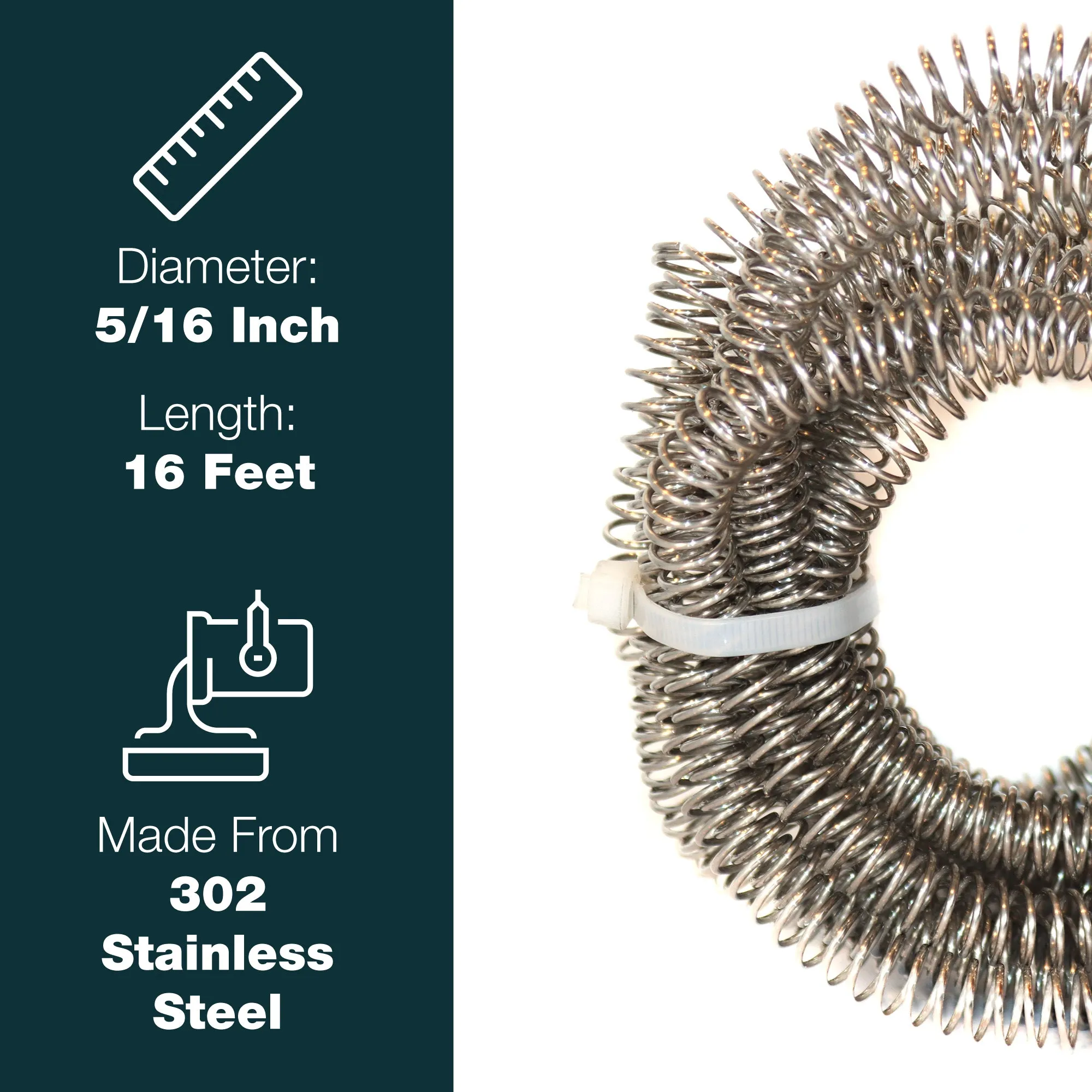 5/16" x 16' Stainless Steel Spring Gravel and Rock Guard