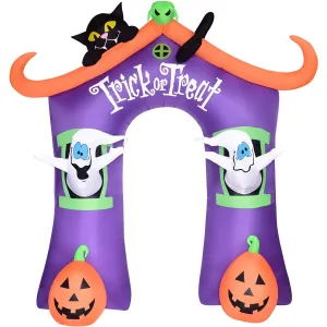 9-Ft. Inflatable Pre-Lit Trick or Treat Walkway Arch with Black Cat, JackLantern
