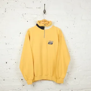 90s 1/4 Zip Sweatshirt - Yellow - M