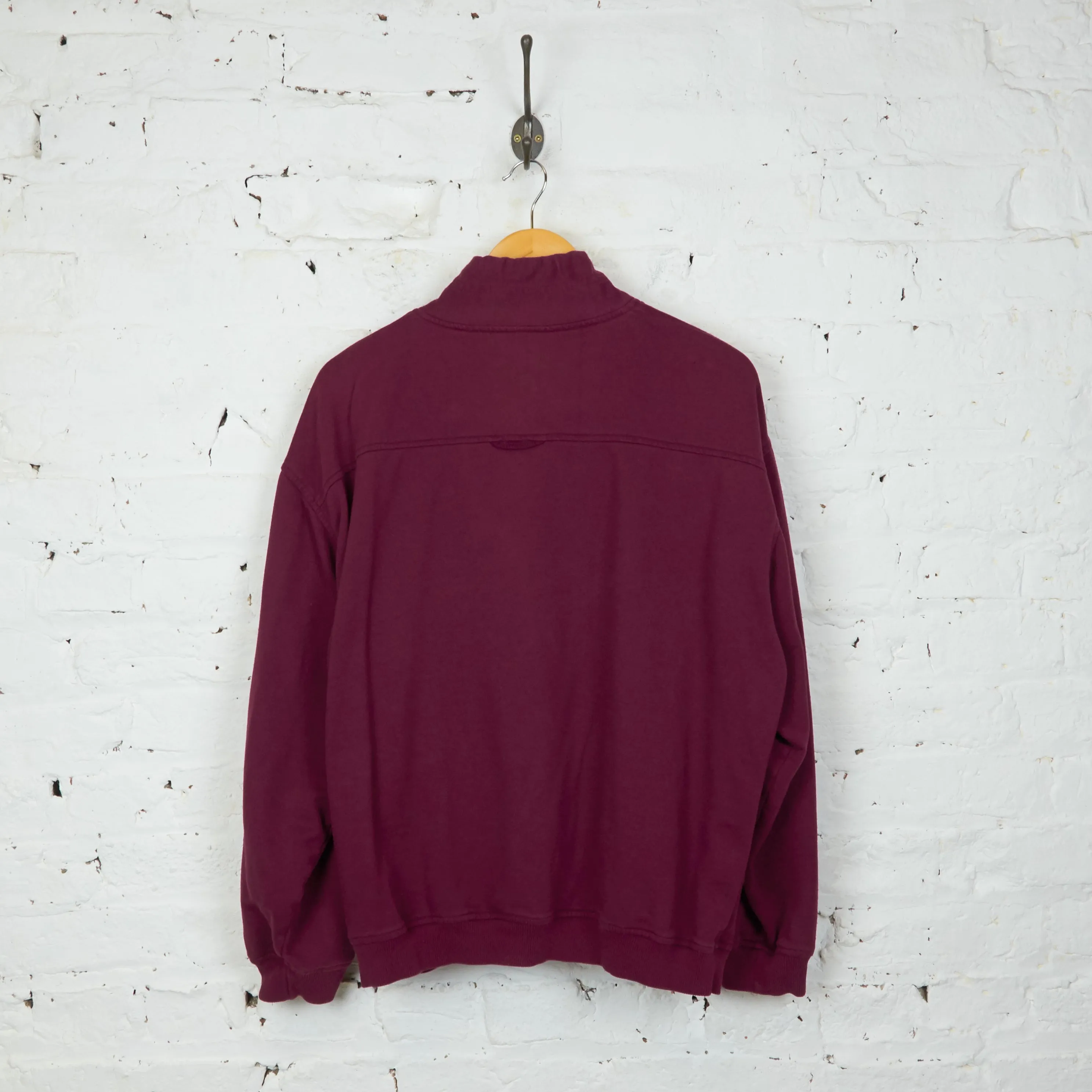 90s Nike Sports & Fitness 1/4 Zip Sweatshirt - Maroon - L