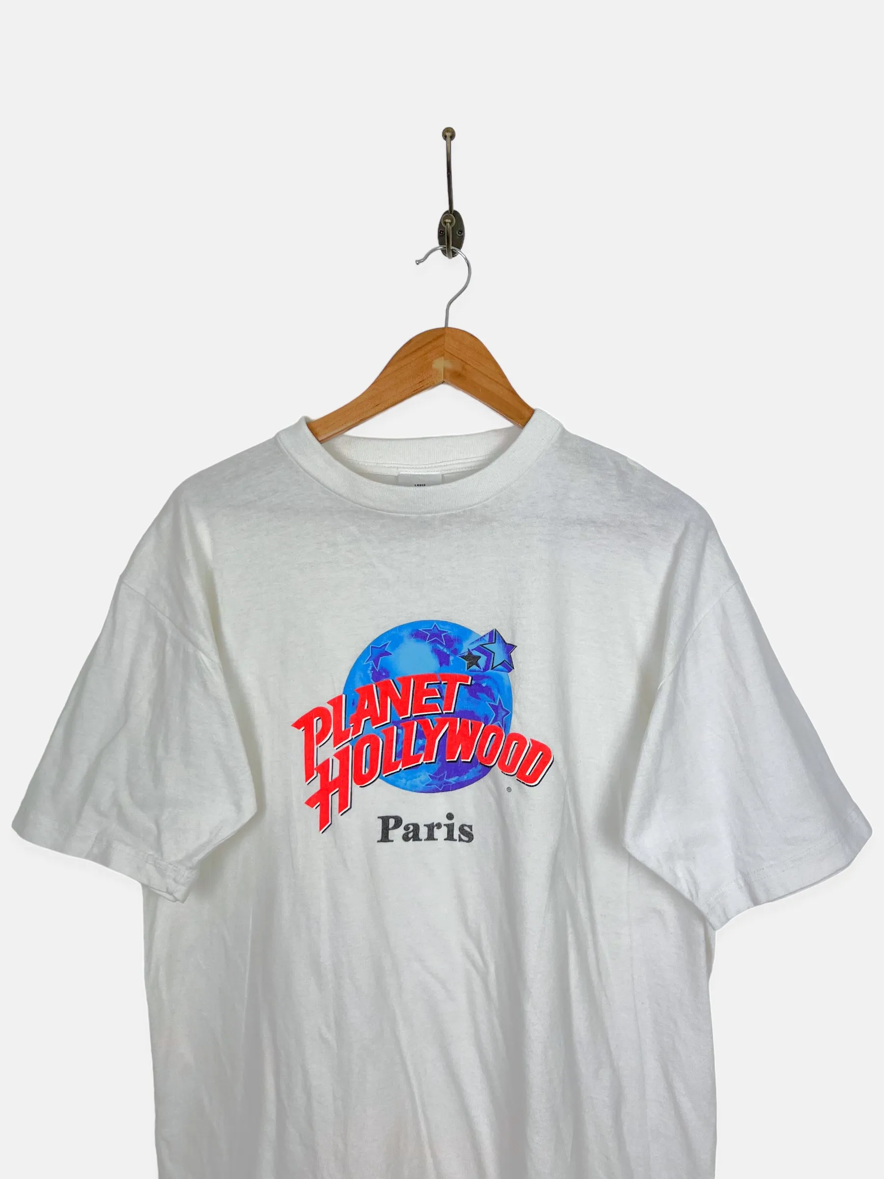 90's Planet Hollywood Paris USA Made Vintage T-Shirt Size 12-14