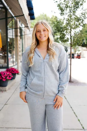 Academy Zip Up Hoodie-Classic Heather Grey