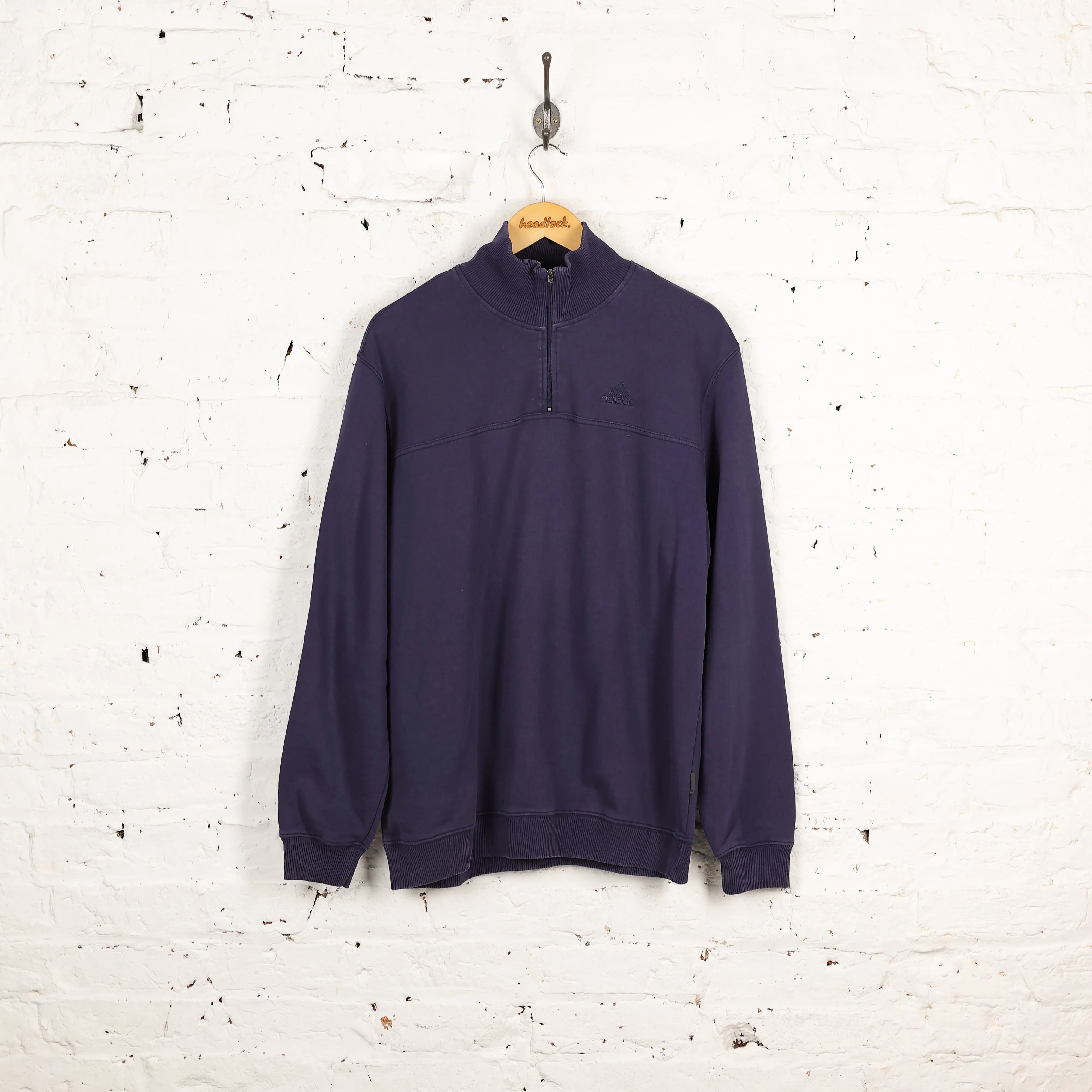 Adidas 90s 1/4 Zip Sweatshirt - Blue - M