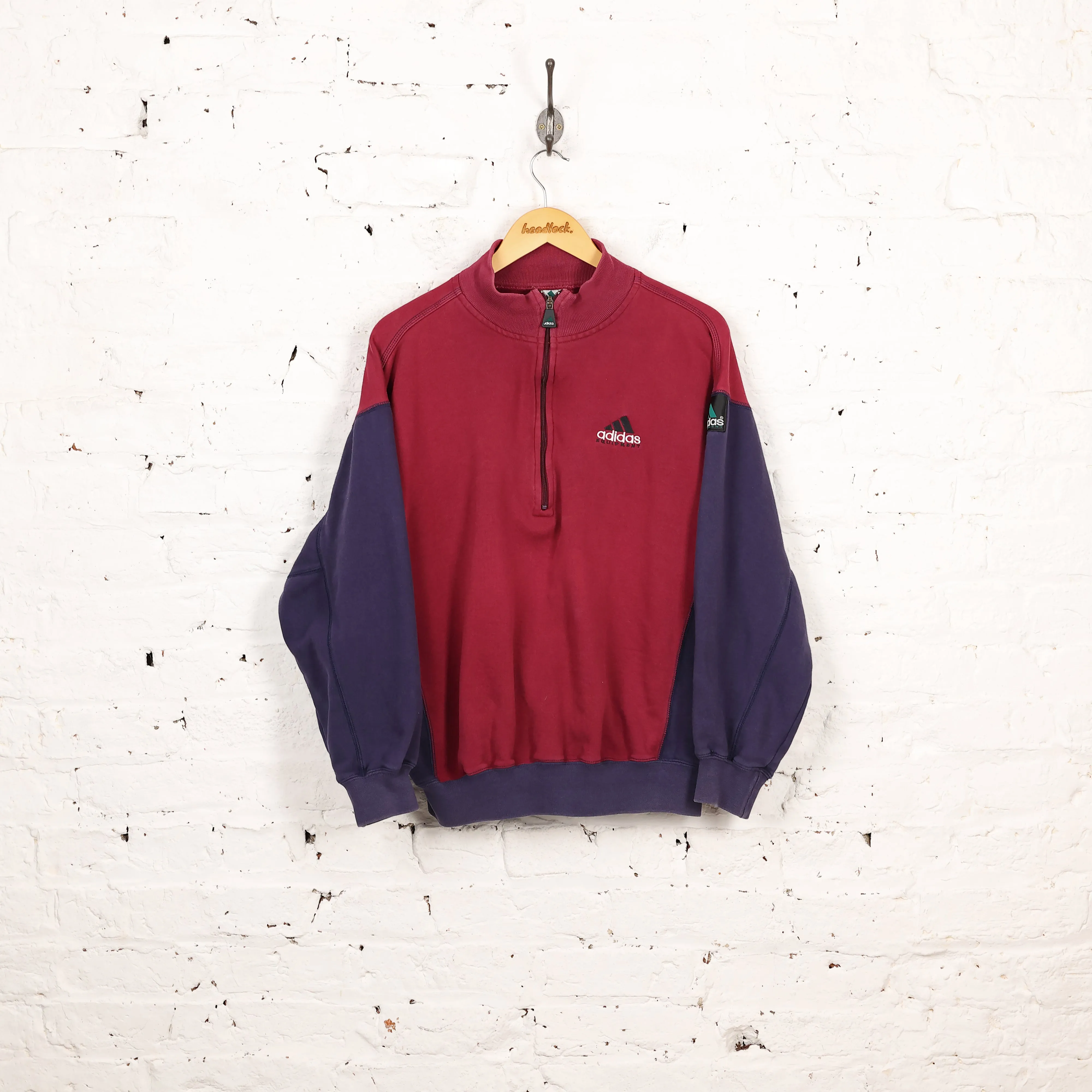 Adidas Equipment 90s 1/4 Zip Sweatshirt - Maroon - M