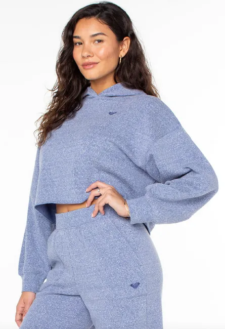 Afternoon Hike Crop Hoodie - Coastal Fjord