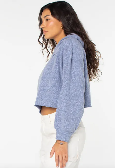 Afternoon Hike Crop Hoodie - Coastal Fjord