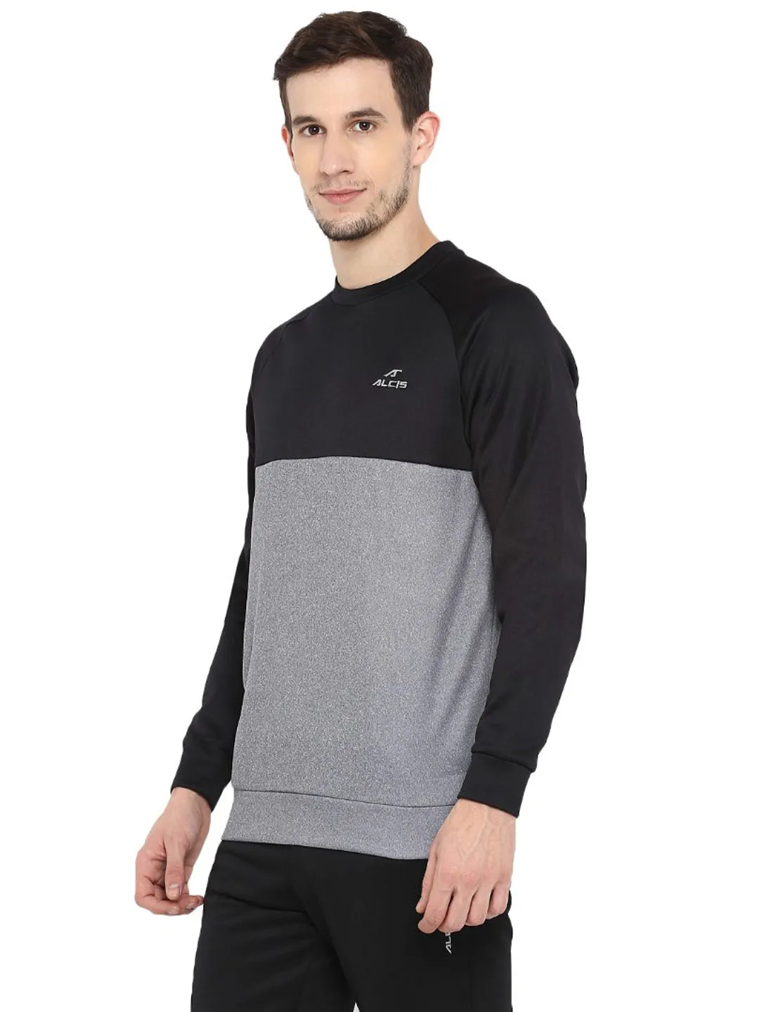 Alcis Men Solid Grey Sweatshirt