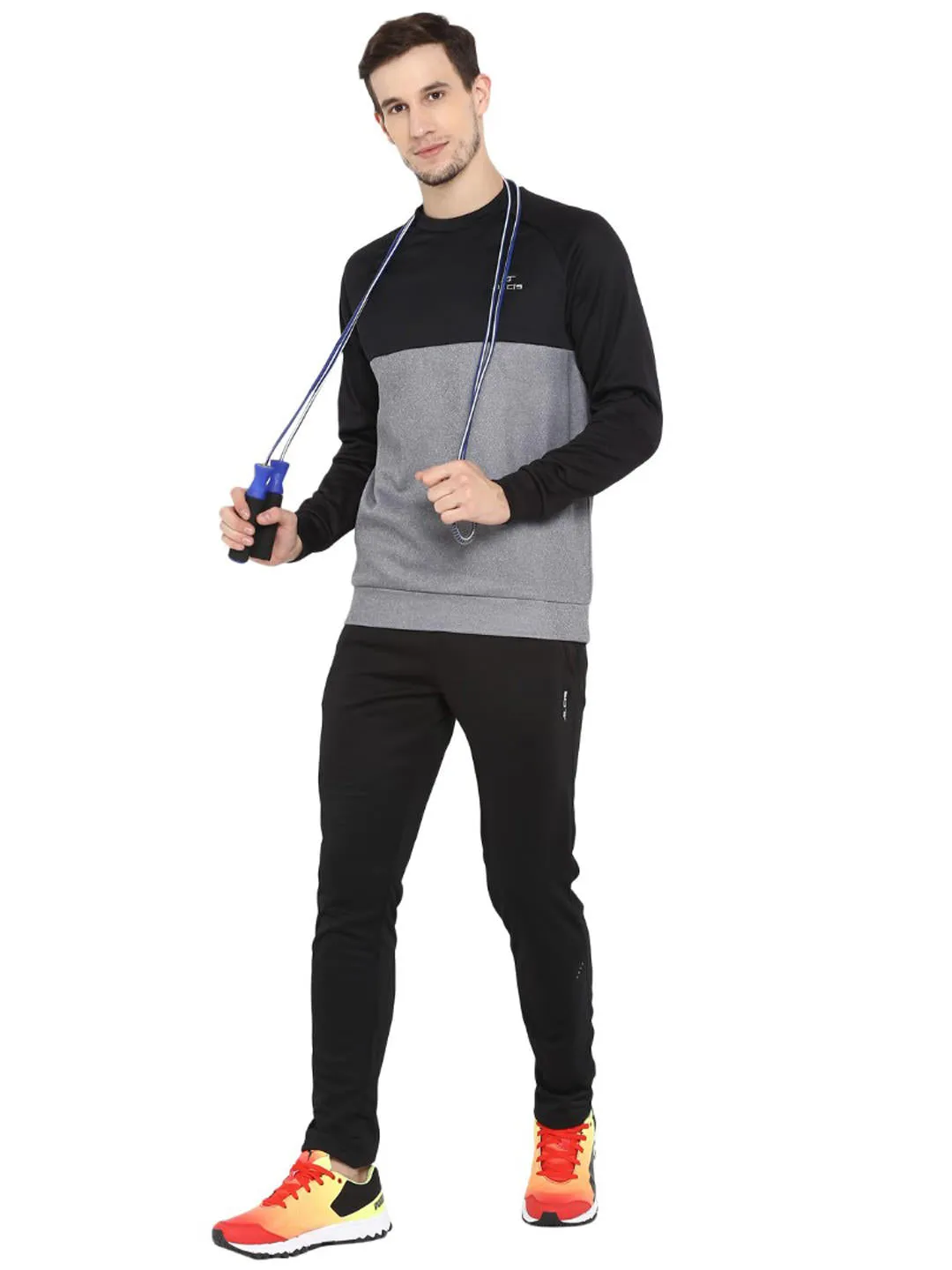 Alcis Men Solid Grey Sweatshirt