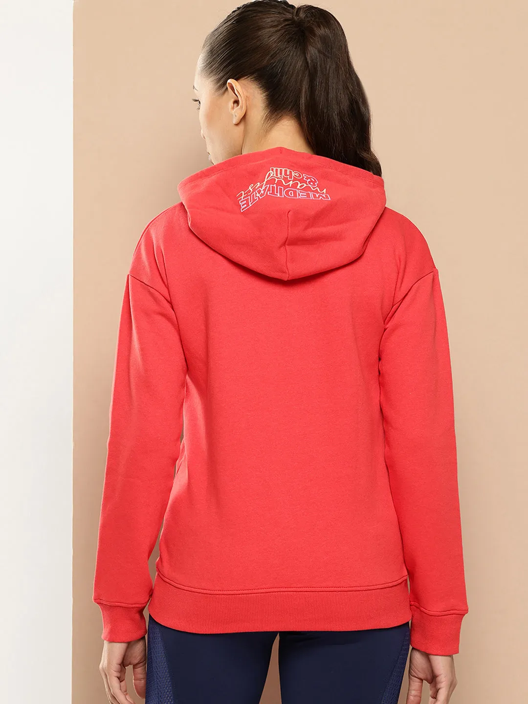 Alcis Women Red Hooded Sweatshirt
