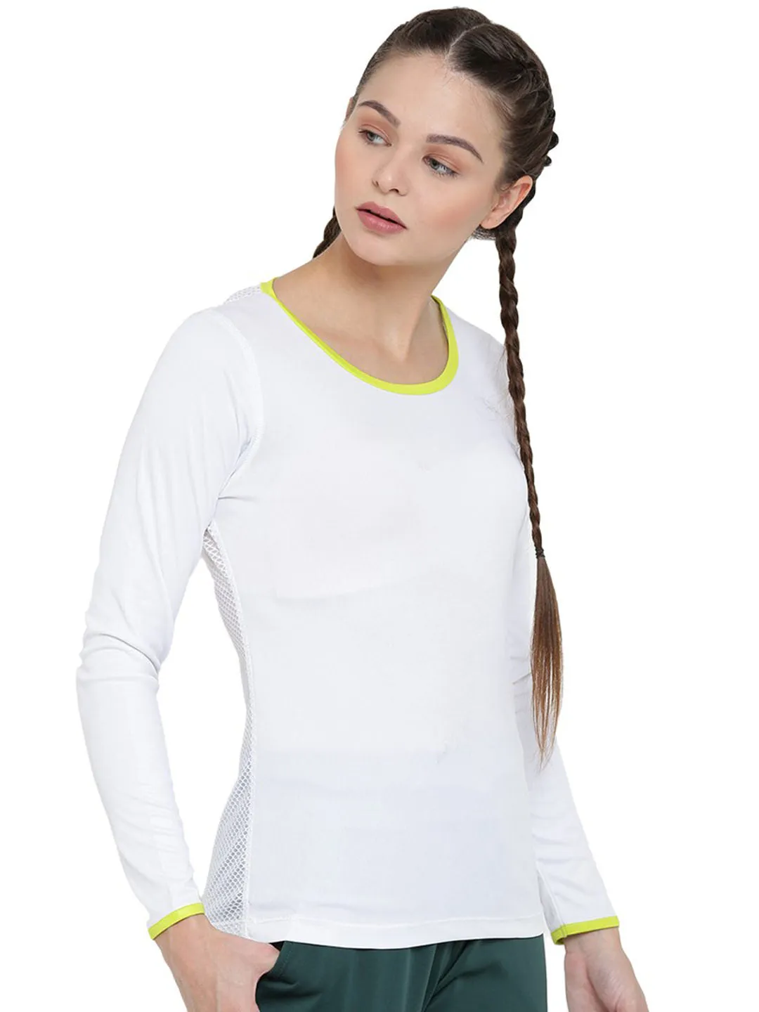 Alcis Women White Solid Styled Back Top