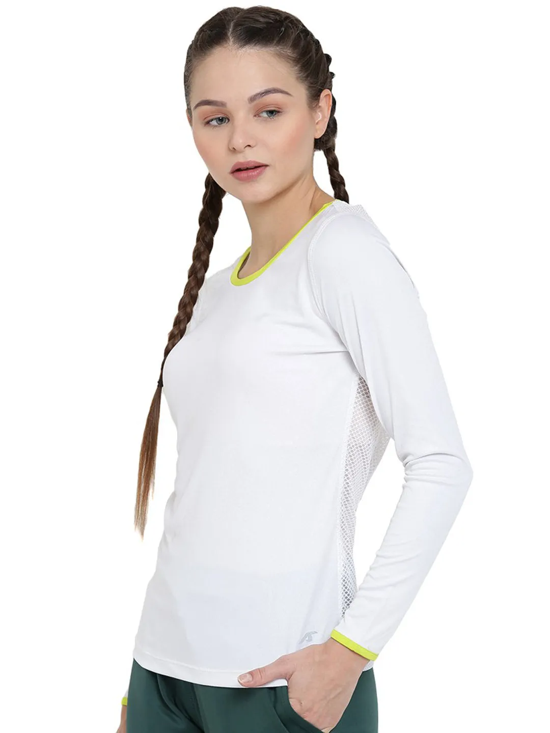 Alcis Women White Solid Styled Back Top