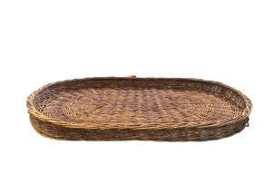 Antique Oval Wicker Tray