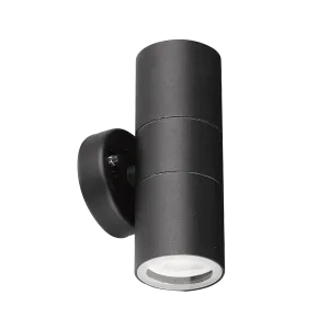 Aurora EN-WL2BLK 240V GU10 IP44 Aluminium Fixed Up/Down Wall Light Black