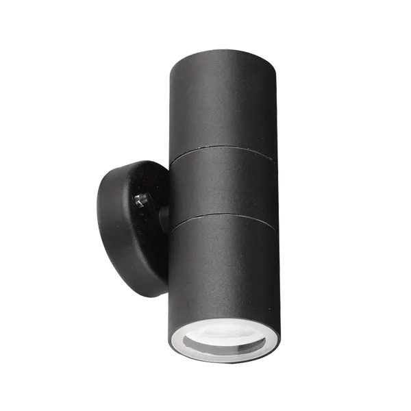 Aurora EN-WL2BLK 240V GU10 IP44 Aluminium Fixed Up/Down Wall Light Black