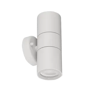 Aurora EN-WL2W 240V GU10 IP44 Aluminium Fixed Up/Down Wall Light White