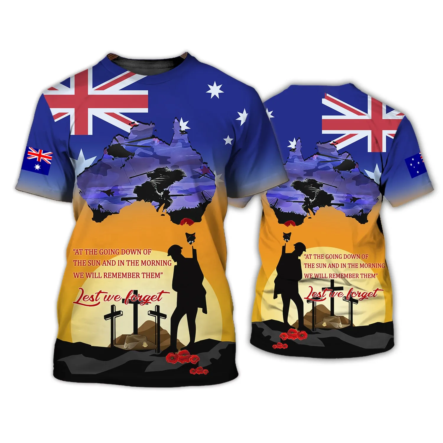 Australia Veteran Lest We Forget - 3D Full Print