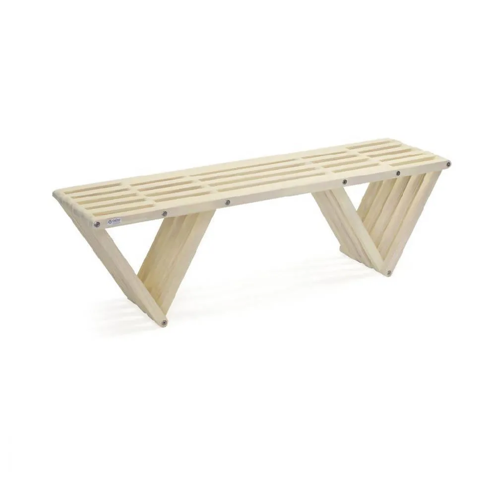 Backless Wood Bench X60 L 54 x W 15 x H 17 inches