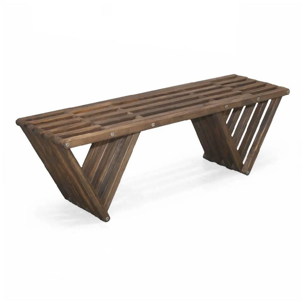 Backless Wood Bench X60 L 54 x W 15 x H 17 inches