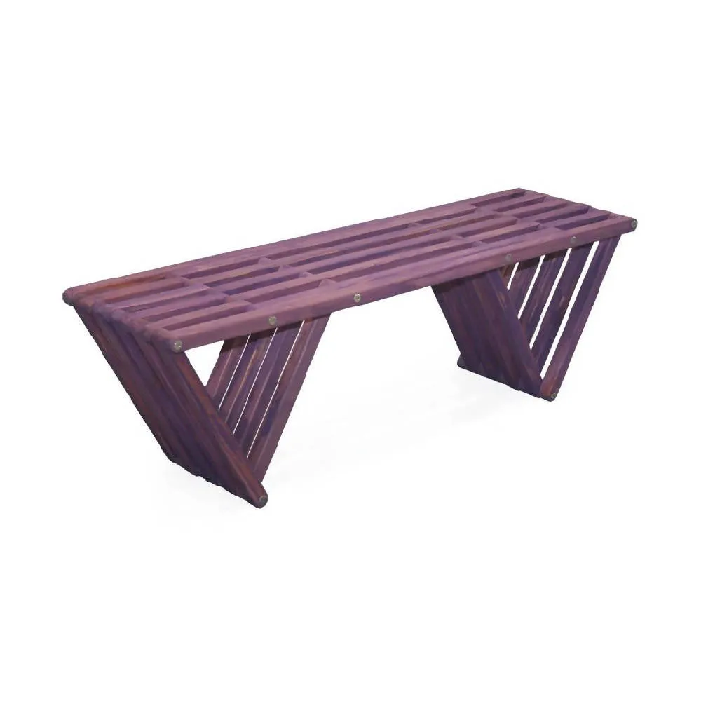 Backless Wood Bench X60 L 54 x W 15 x H 17 inches