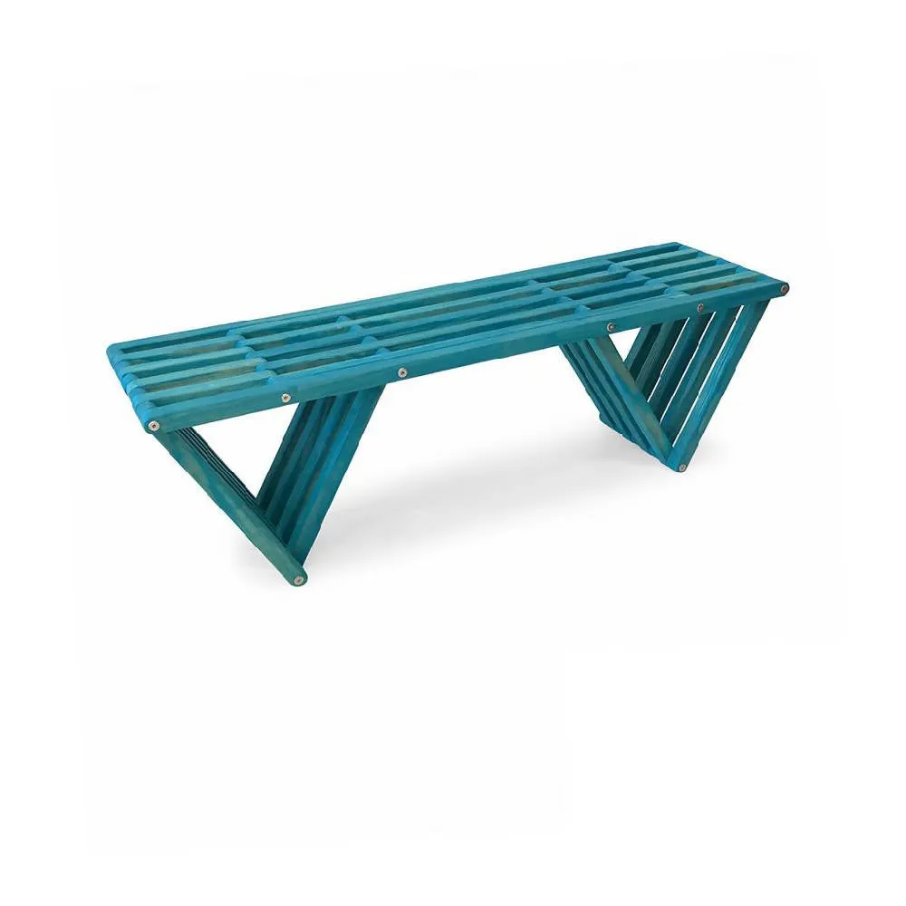 Backless Wood Bench X60 L 54 x W 15 x H 17 inches