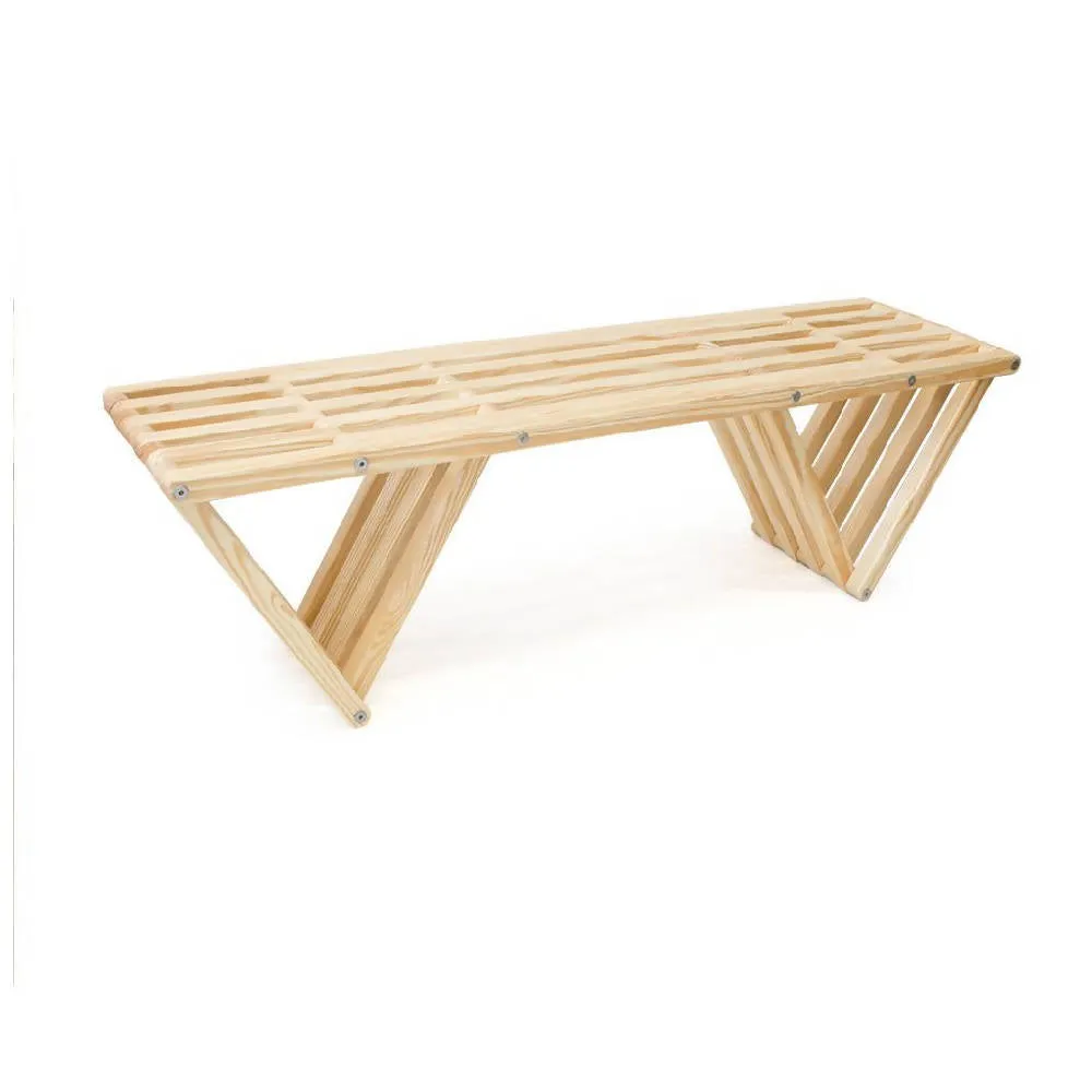 Backless Wood Bench X60 L 54 x W 15 x H 17 inches