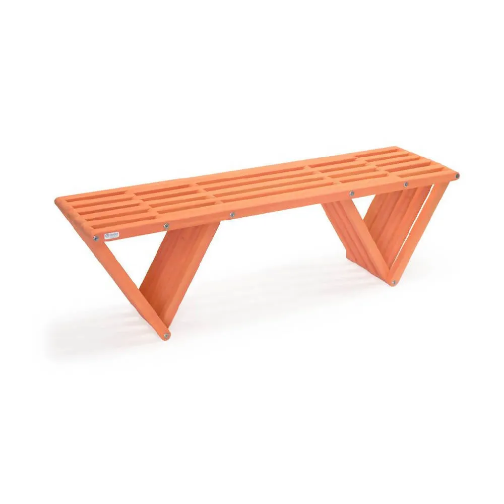 Backless Wood Bench X60 L 54 x W 15 x H 17 inches
