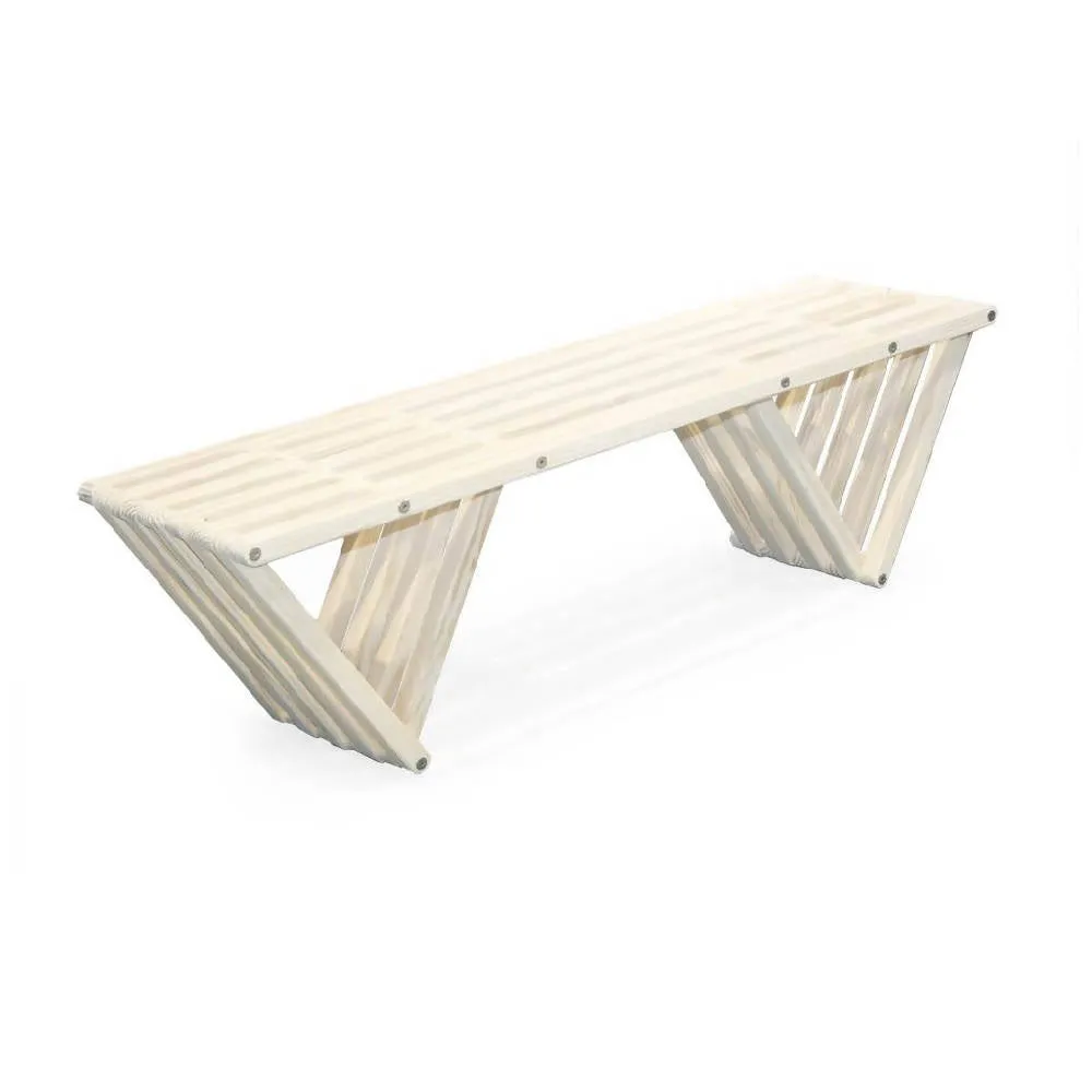 Backless Wood Bench X60 L 54 x W 15 x H 17 inches