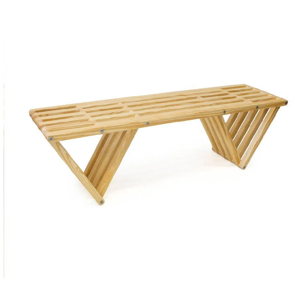 Backless Wood Bench X60 L 54 x W 15 x H 17 inches