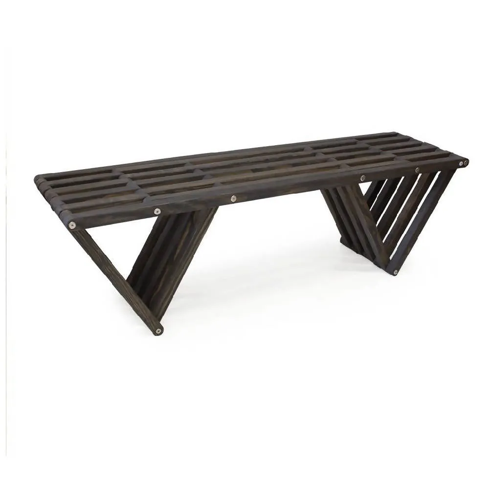 Backless Wood Bench X60 L 54 x W 15 x H 17 inches