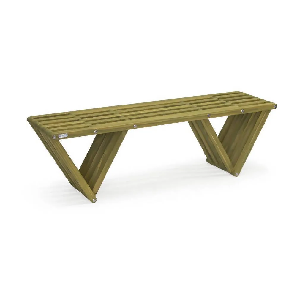 Backless Wood Bench X60 L 54 x W 15 x H 17 inches