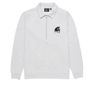 BACKWARDS HALF ZIP POLO SWEATSHIRT