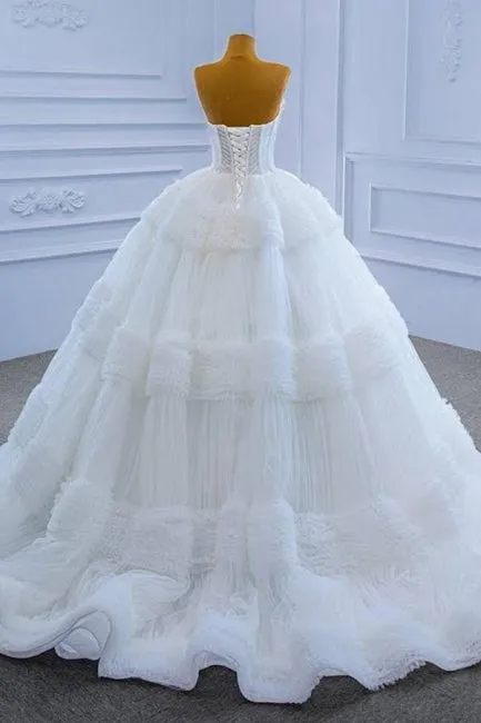 Ballbella Fabulous Modern Long White Wedding Gowns Sleeveless