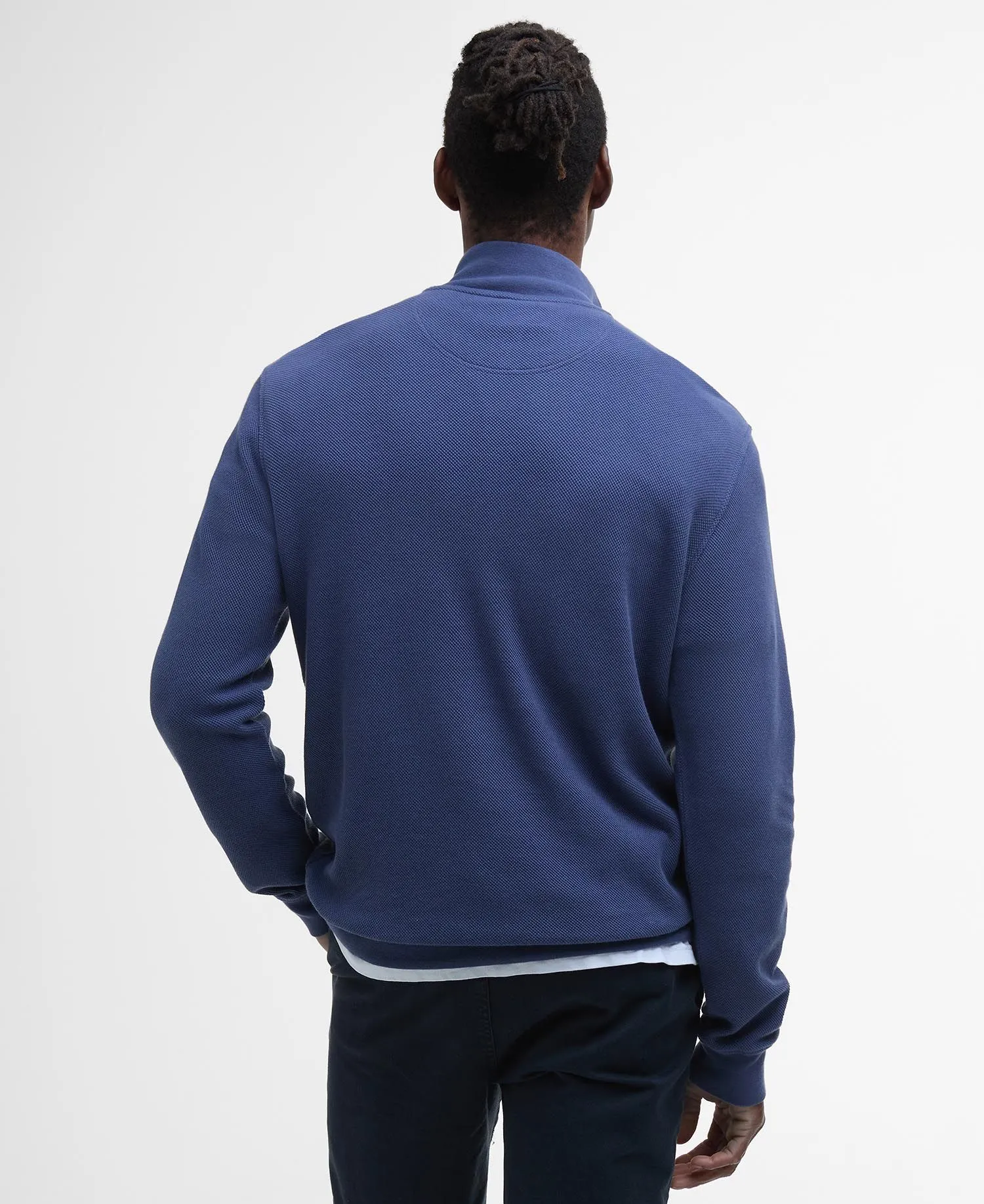 Barbour Mens Pique Half zip - Oceana blue