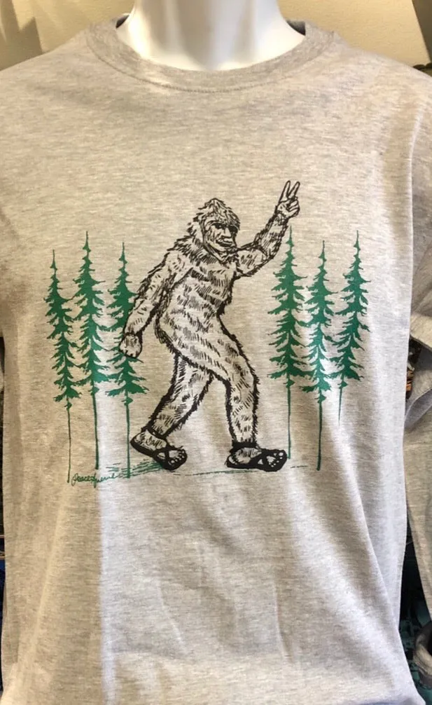 Bigfoot Giving a Peace Sign - Short Sleeve