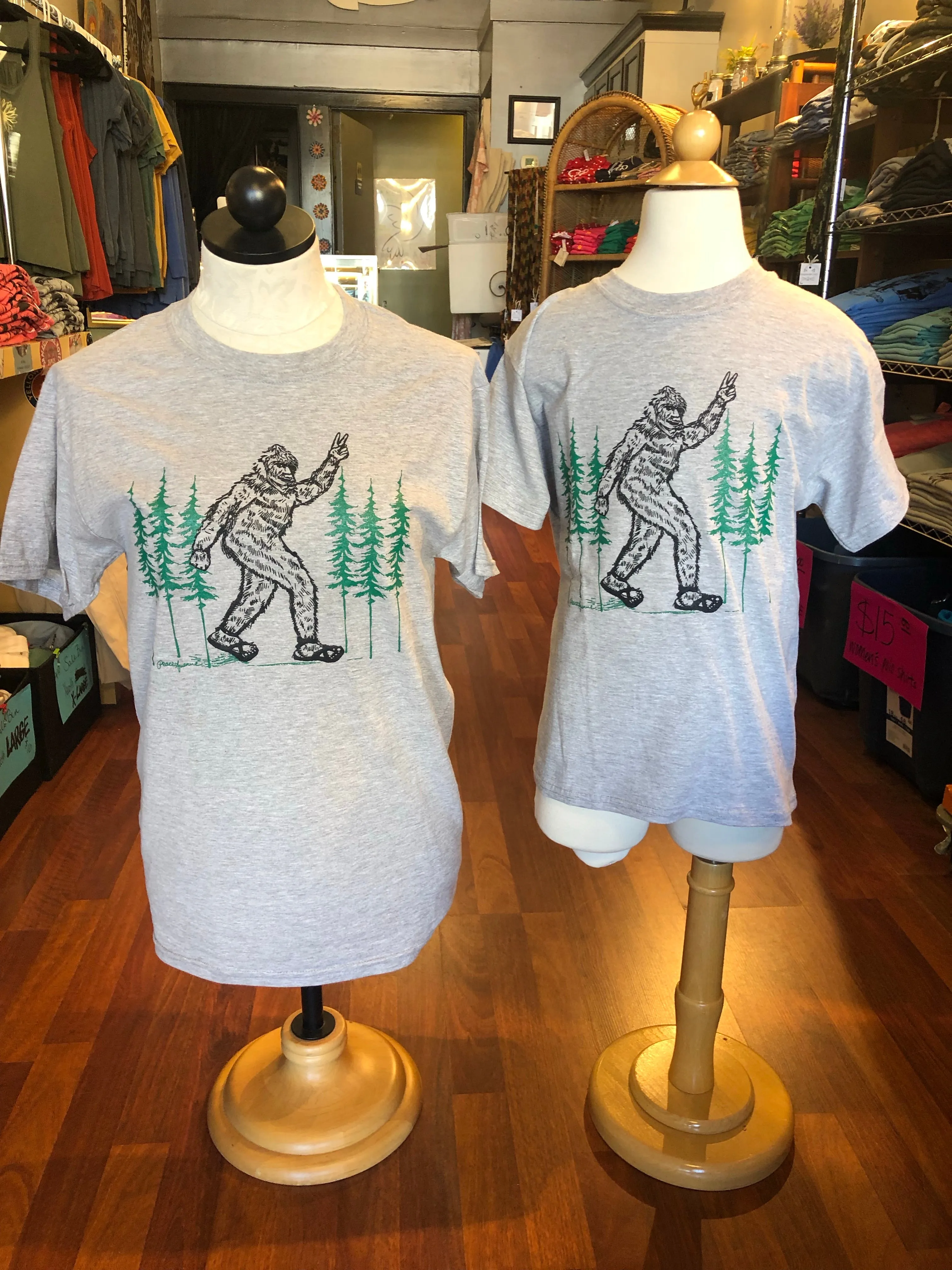 Bigfoot Giving a Peace Sign - Short Sleeve