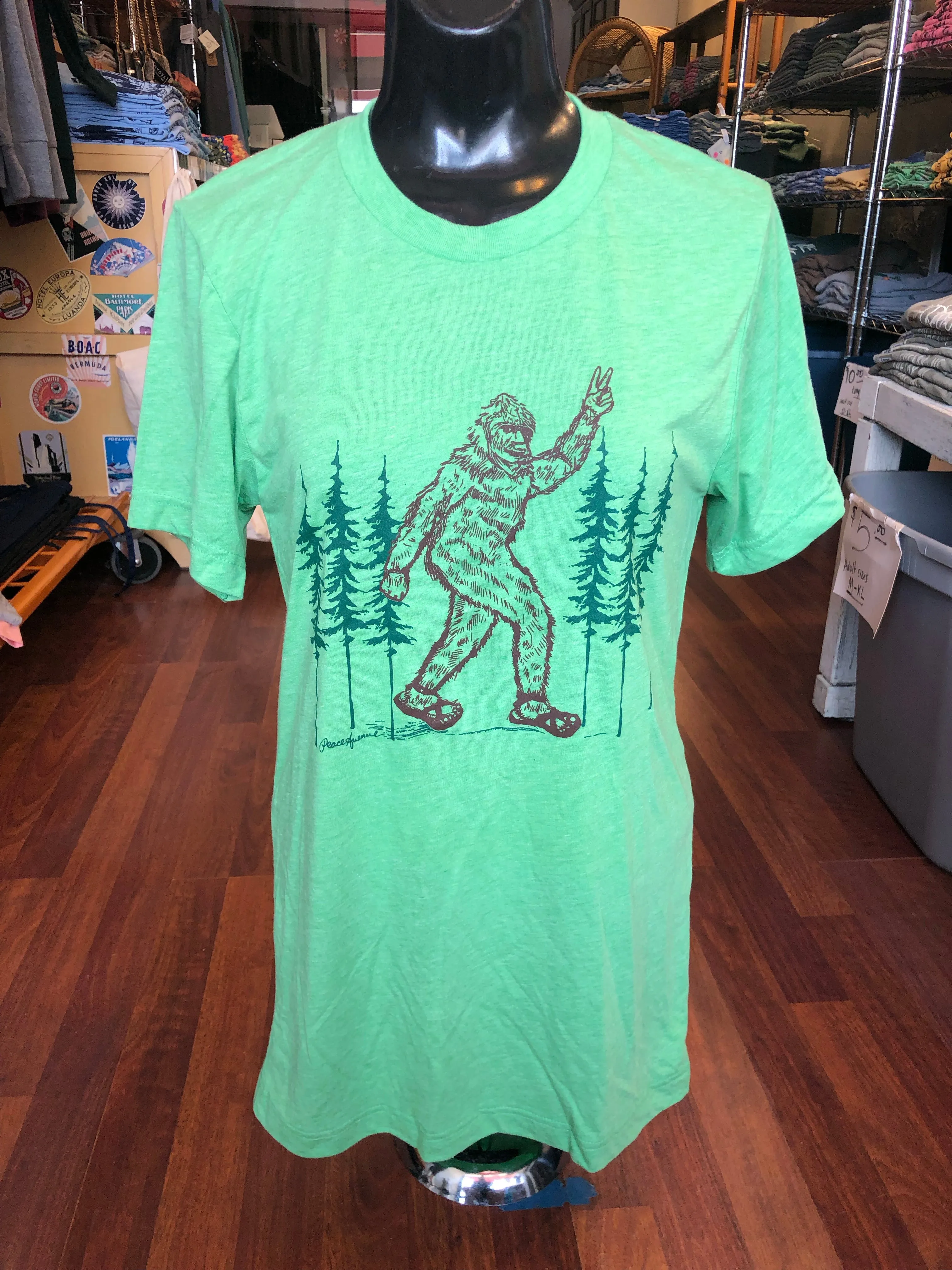 Bigfoot Giving a Peace Sign - Short Sleeve