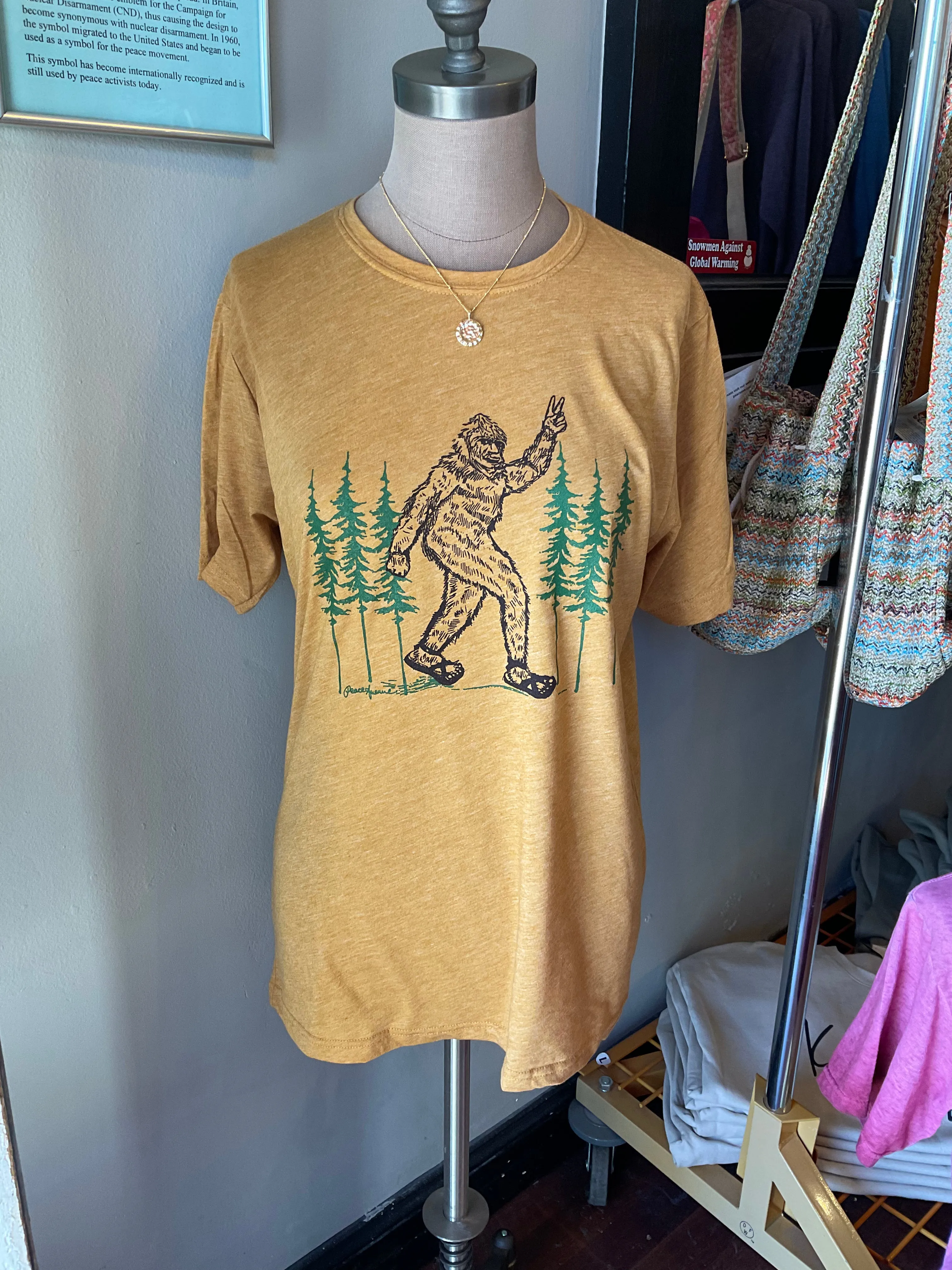 Bigfoot Giving a Peace Sign - Short Sleeve