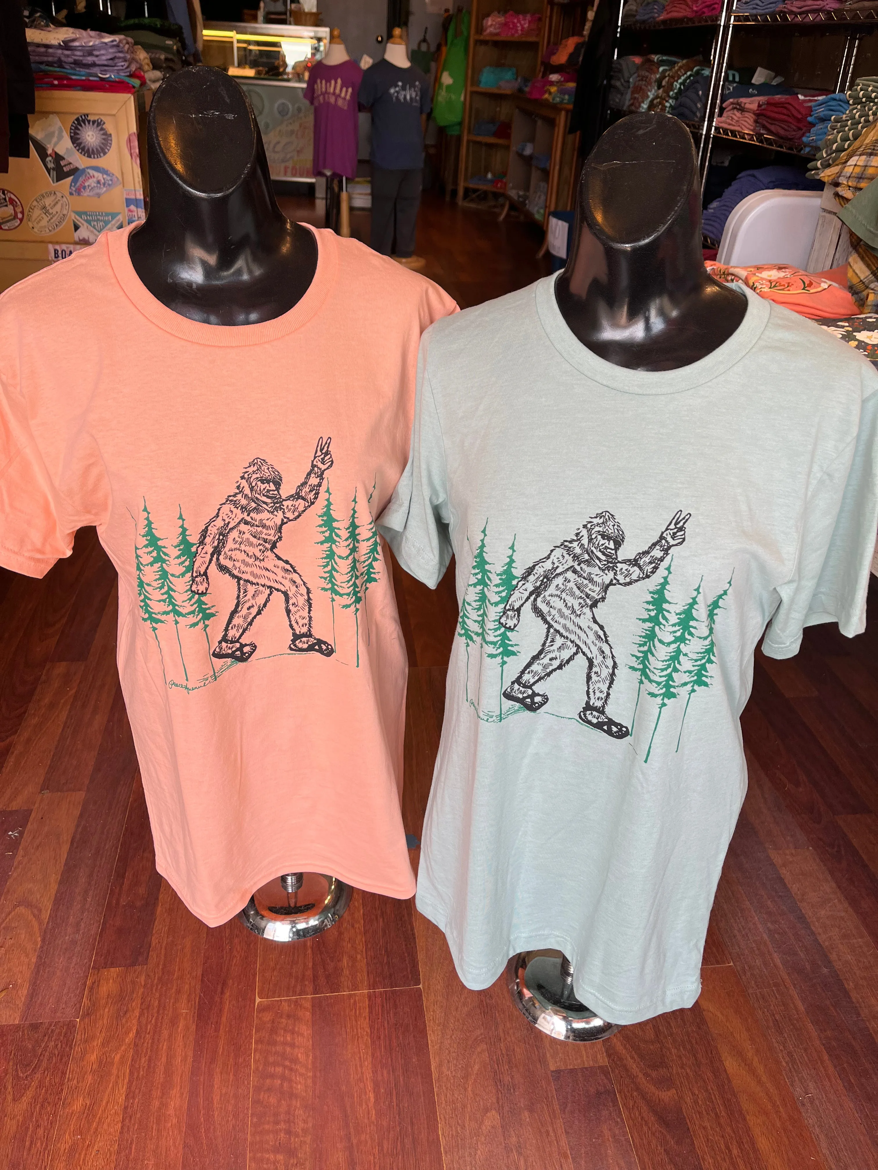 Bigfoot Giving a Peace Sign - Short Sleeve