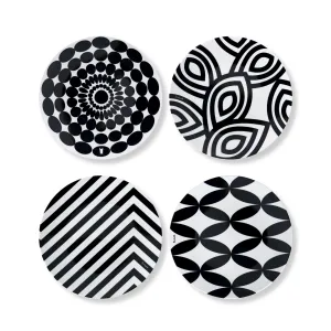 Black & White Salad Plates (Set of 4)