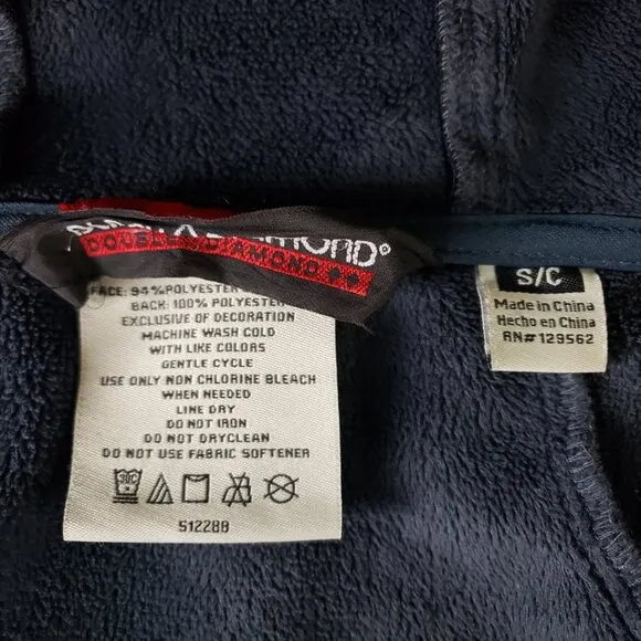 Black Diamond Softshell Jacket Hood Lined Fitted Fleece Unisex S, Like New