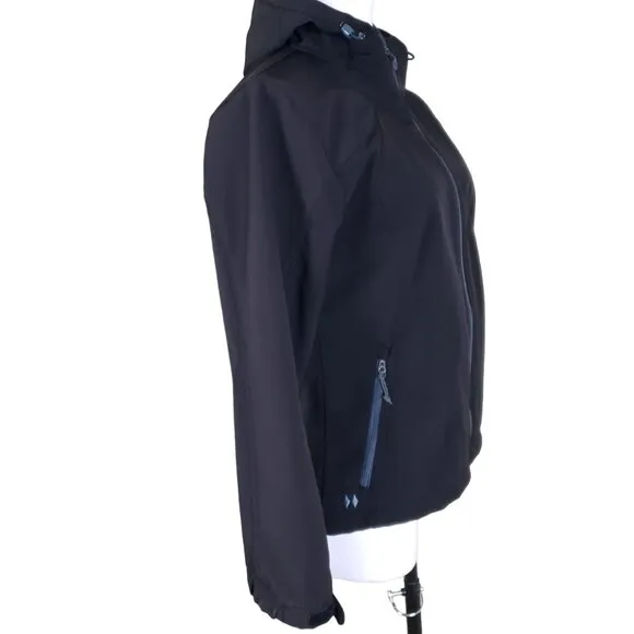 Black Diamond Softshell Jacket Hood Lined Fitted Fleece Unisex S, Like New