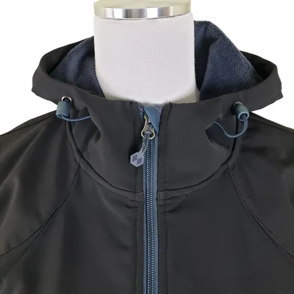 Black Diamond Softshell Jacket Hood Lined Fitted Fleece Unisex S, Like New