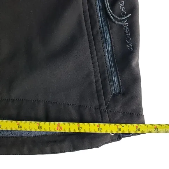 Black Diamond Softshell Jacket Hood Lined Fitted Fleece Unisex S, Like New