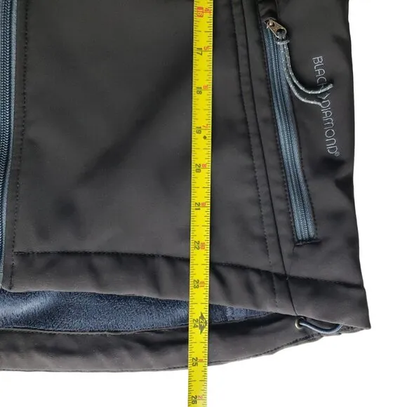 Black Diamond Softshell Jacket Hood Lined Fitted Fleece Unisex S, Like New