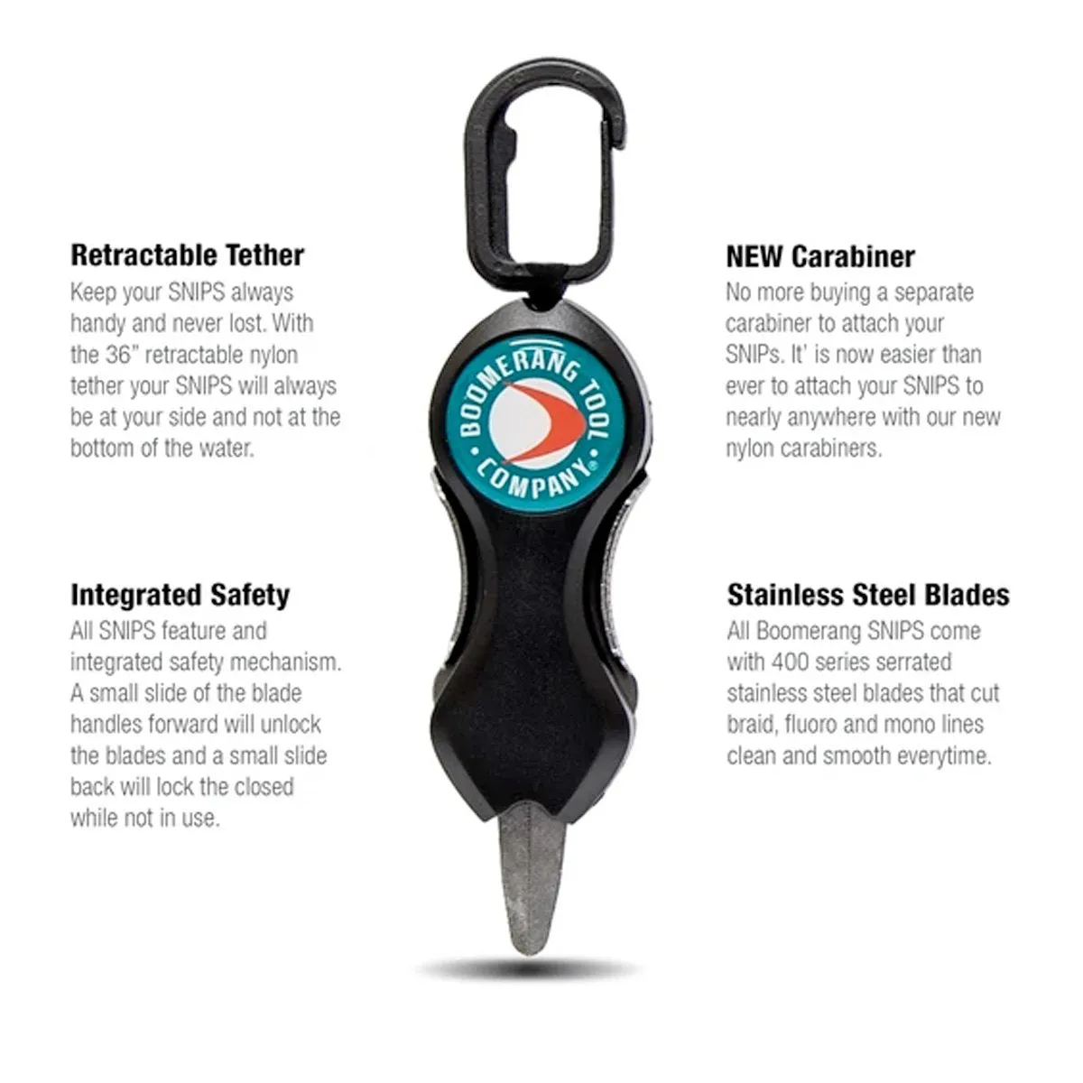 Boomerang Tool Company Long SNIP Line Cutter Fly Fishing Accessory for Trimming Flies and Fishing Line