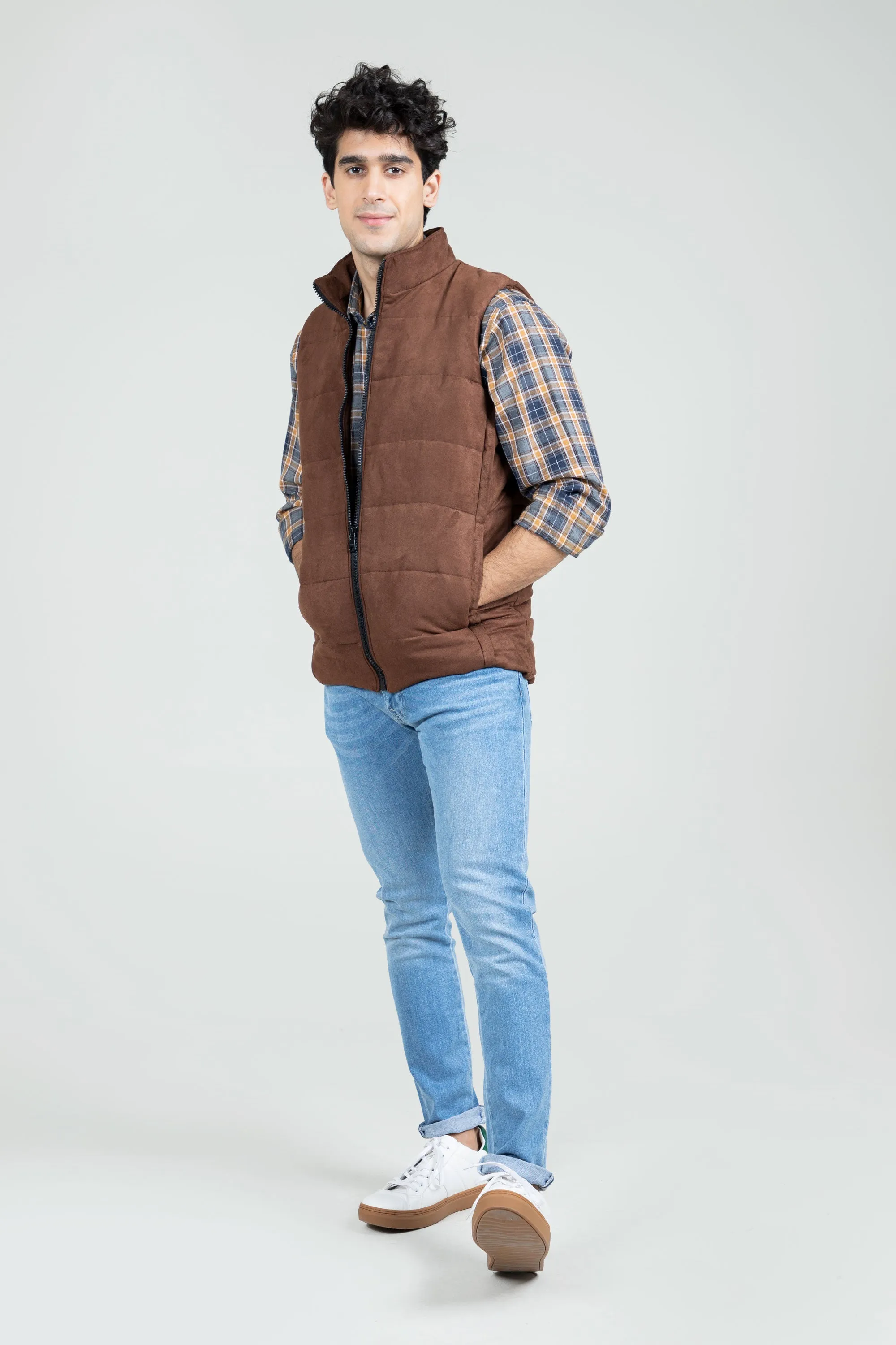 Brown Suede Gilet