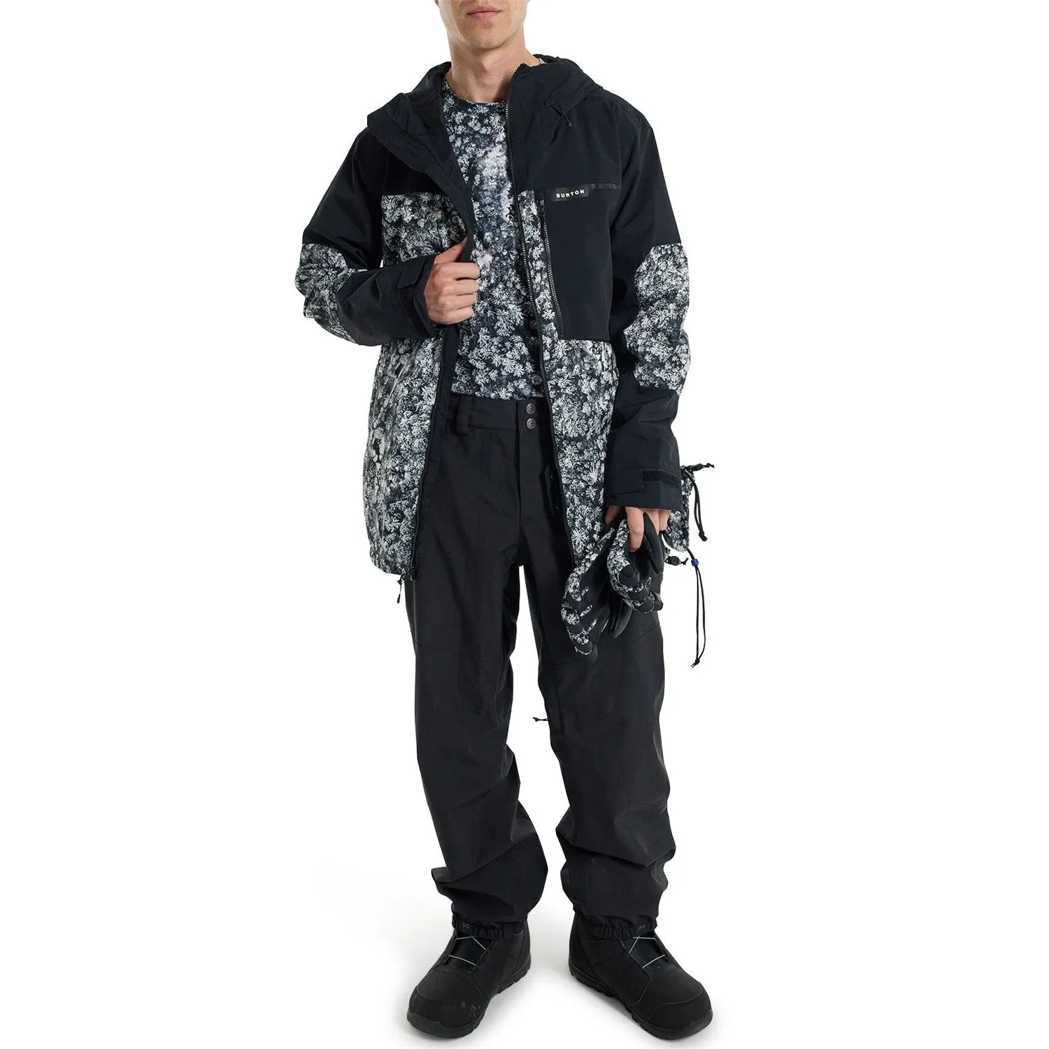 Burton Peasy Mens Jacket Black / Aerial Pines