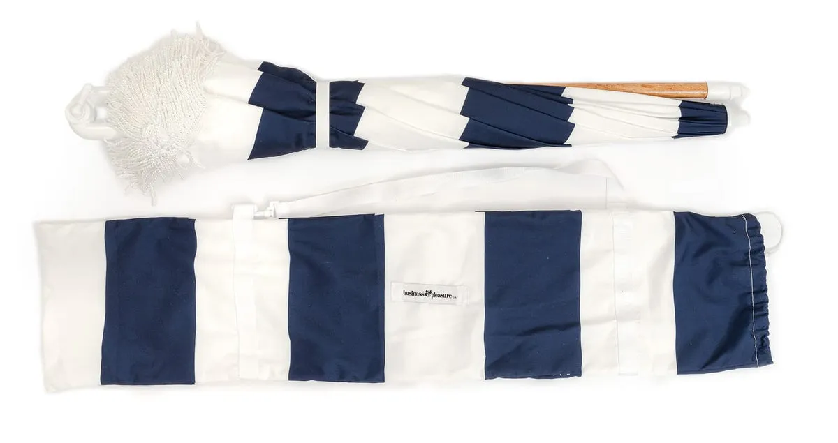 Business & Pleasure - Holiday Beach Umbrella - Navy Capri Stripe